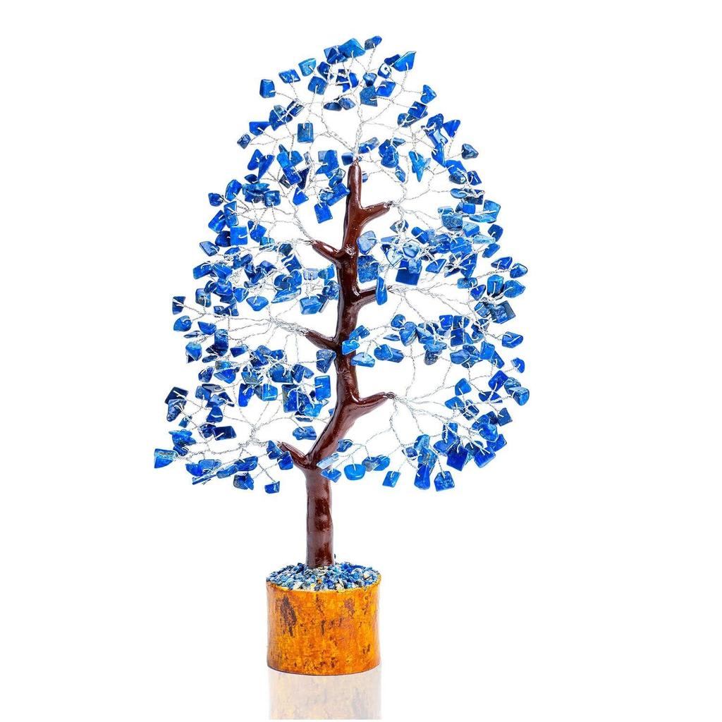 Lazuli Gemstone Tree Feng Shui Figurine Money Bonsai Good Luck Chakra Balancing Reiki Healing Crystals Decoration