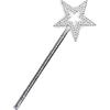 Star Wand, 13 Inches Silver Fairy Princess Angel Wand Magic Fairy Wands Sticks for Halloween Christmas Cosplay Party Birthday Favors