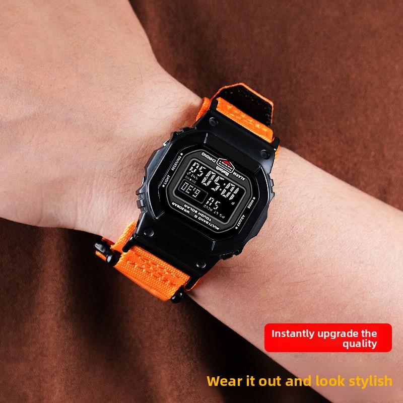 DW5600 GW-M5610 DW-6900 GW-B5600 Nylon Canvas Strap For Casio GA2100 GM2100 Modified Watch Band Men's Outdoor Sports Wristband