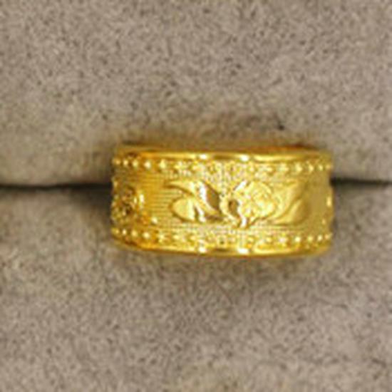 Bague Mantra des Six Caractères Ajustable en Laiton Doré pour Homme: Bijoux inspirés de pièces de monnaie européennes