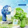 Non-Toxic 6-Hole Dinosaur Bubble Machine Electric Bubble Gun With Light Fully Automatic Bubble Gun Automatic Soap Blower Outdoor Game Toy