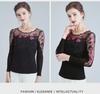 Korean Style Embroidered Long-Sleeve Gauze T-Shirt for Women