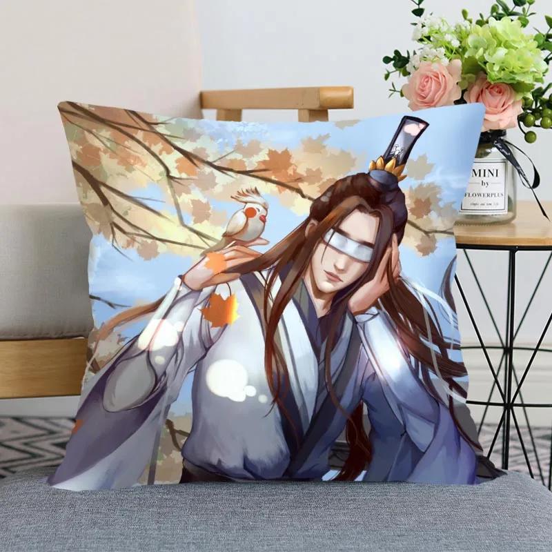 New Arrival Mo Dao Zu Shi Pillow Cover Bedroom Home Office Decorative Pillowcase Square Zipper Pillow Cases Satin Soft No Fade