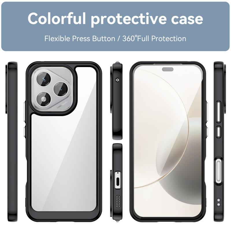 For Honor 400 Lite 5G Phone Case WANLONFENG XC Series TPU Acrylic Cover with Tempered Glass (Big Lens Hole)