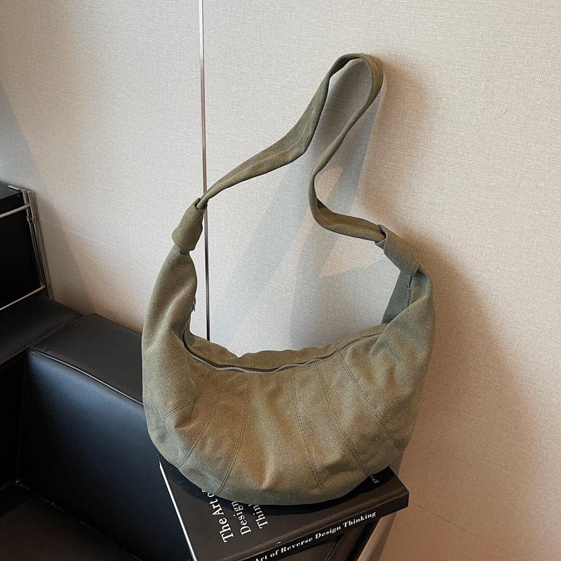 Lazy Wind Bag Women's New Large-capacity Casual Dumpling Bag Niche Retro Shoulder Messenger Bag