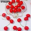 Lifelike Fake Cherry Simulation Ornaments Perfect for Home Wedding Birthday Party Decorations Photography Props Handcrafts Making Supplies