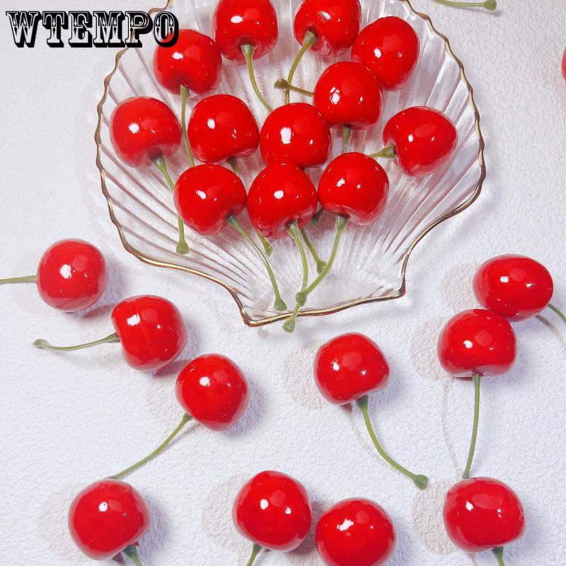 WTEMPO Lifelike Fake Cherry Simulation Ornaments Perfect for Home Wedding Birthday Party Decorations Photography Props Handcrafts Making Supplies