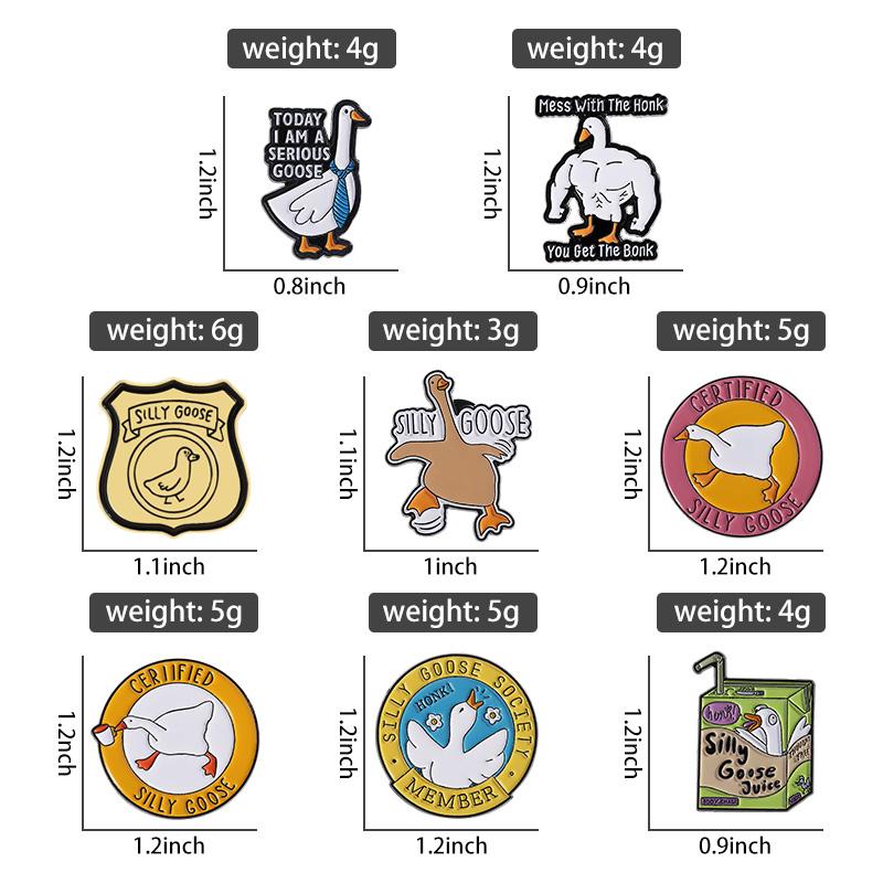 5-7PCS/SET Enamel Pins Custom Silly Goose Club Brooches Lapel Badges Clothes Animal Jewelry Gift for Friends