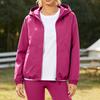 Leichte Kapuzenjacke für Damen, lässige lockere Passform, Outdoor-Windjacke, schlichtes Design, Pendler-Oberbekleidung, einfarbiger Stil, Frühling Herbst