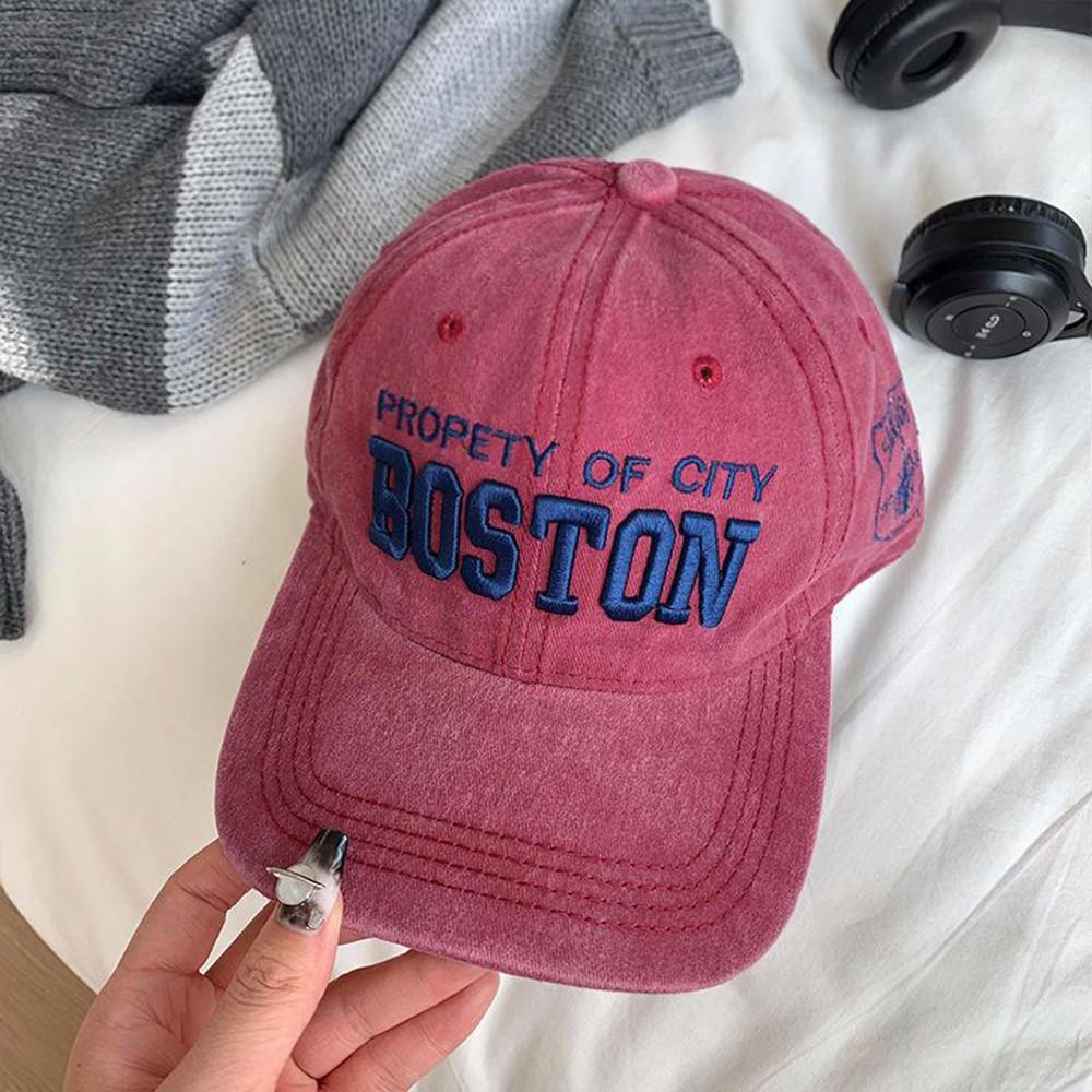 Korean Style Retro Baseball Cap Letter Embroidered Soft Top Versatile Casual Sun Protection Peaked Cap