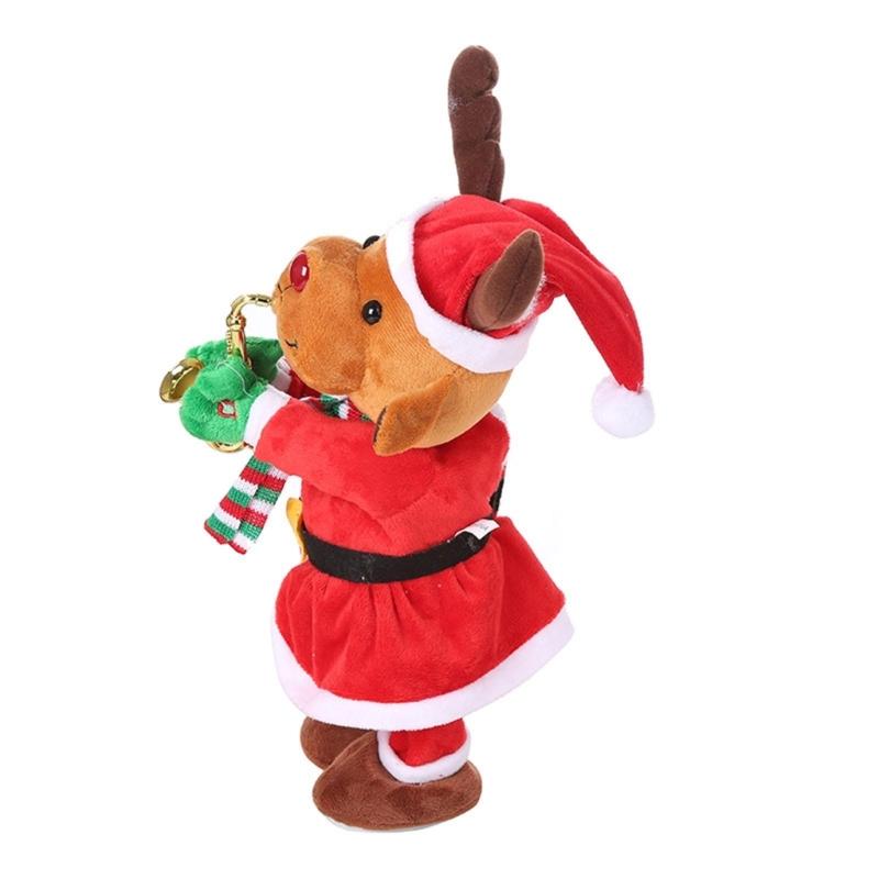 Christmas Gift Miniature Santa Claus with Saxophone Handmade Lovely Toy Holiday Twisting Santa Snowman Reindeer