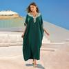 2024 Cotton Embroidered Plus Size Beach Cover-Up Dress