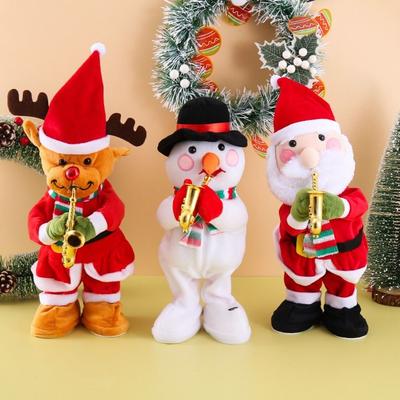 Snowman Elk 35cm Size Electric Dancing Christmas Tree Swinging Glowing Christmas Singing Funny Gifts