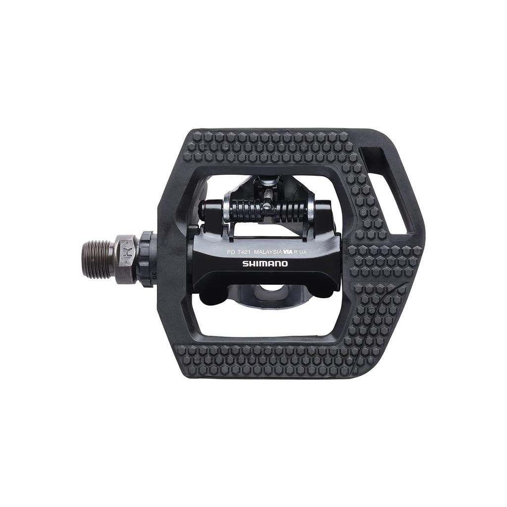 Shimano SPD Shimano Cleat Black PD-T421 Pedals, Click'r Single-Sided Binding, SM-SH56 Included, (EPDT421)