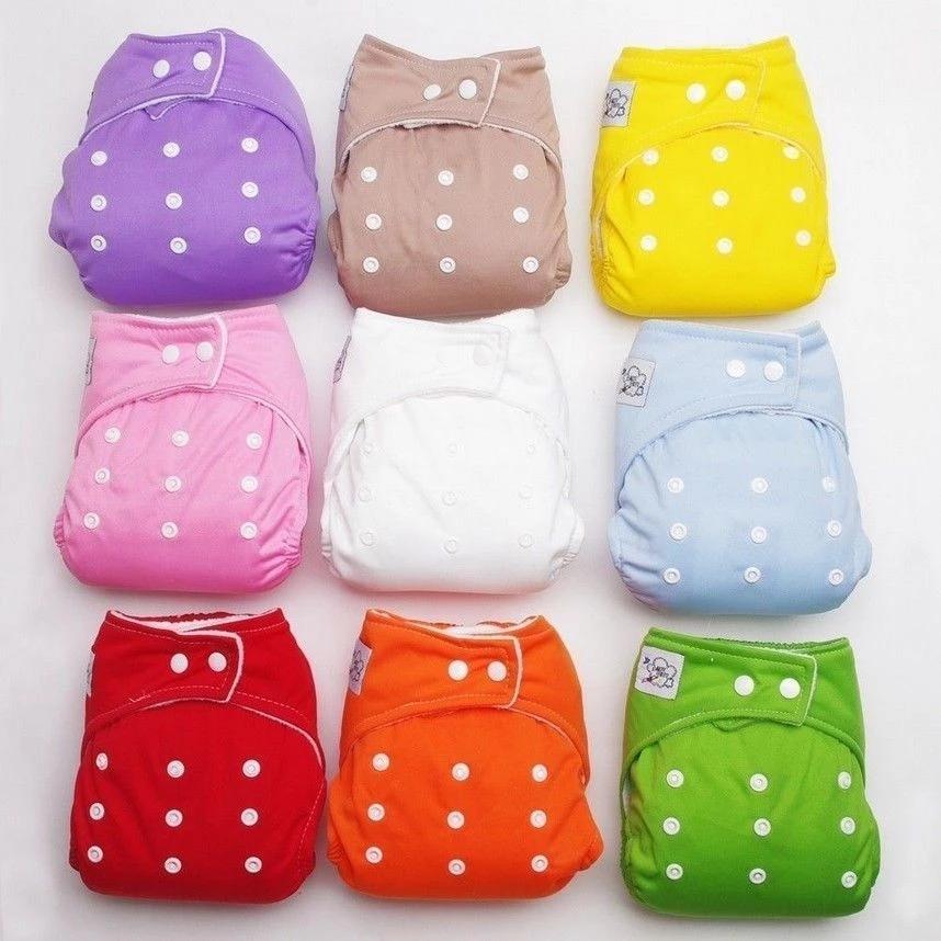 1PC Adjustable Reusable Lot Baby Kids Boys Girls Washable Cloth Diaper Nappies Baby Solid Diaper Cover