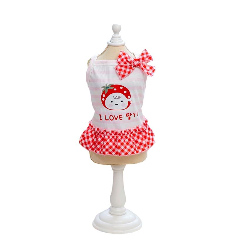 

Летнее платье-бантик для домашних животных с изображением собак и кошек M