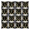 Pillow Cases Decorative Skin-friendly Washable Black Gold Throw Pillow Cover for Home