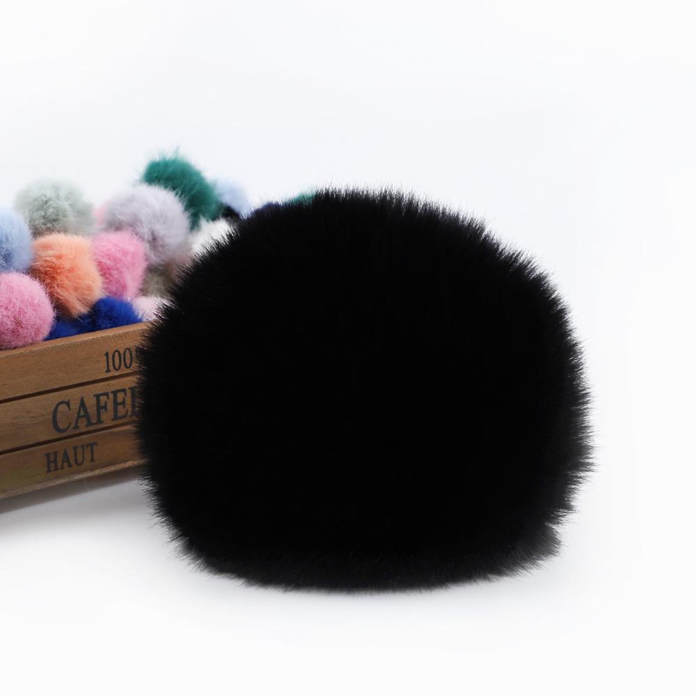 1 Pieces Faux Fox Fur Pom Pom Balls DIY Hat Beanie Accessories with Elastic Loop for Hats Keychains Scarves Gloves Bags Shoes