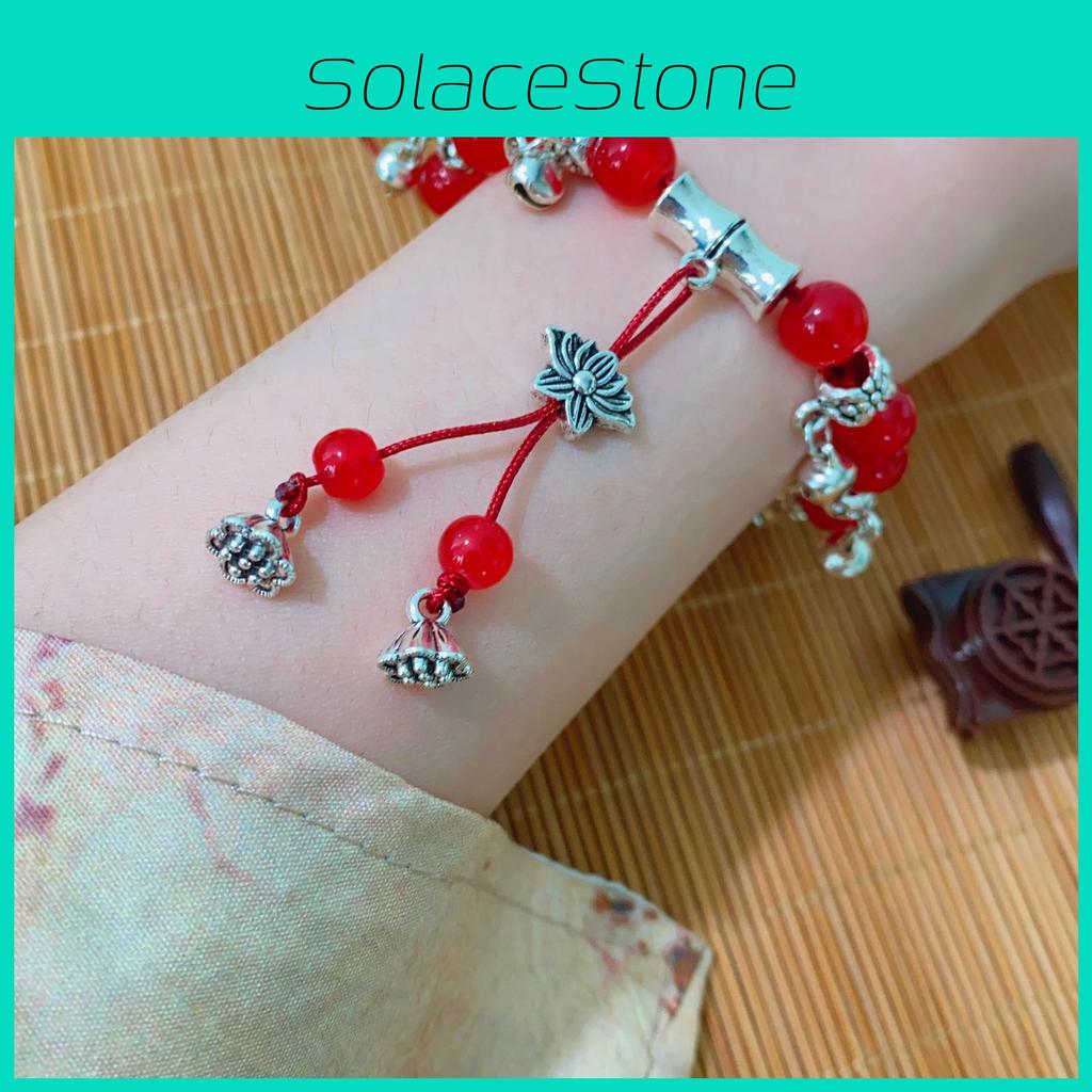 Delicate Lotus Leaf Embellished Bracelet Retro Hand-woven Womens Fashion Accessory