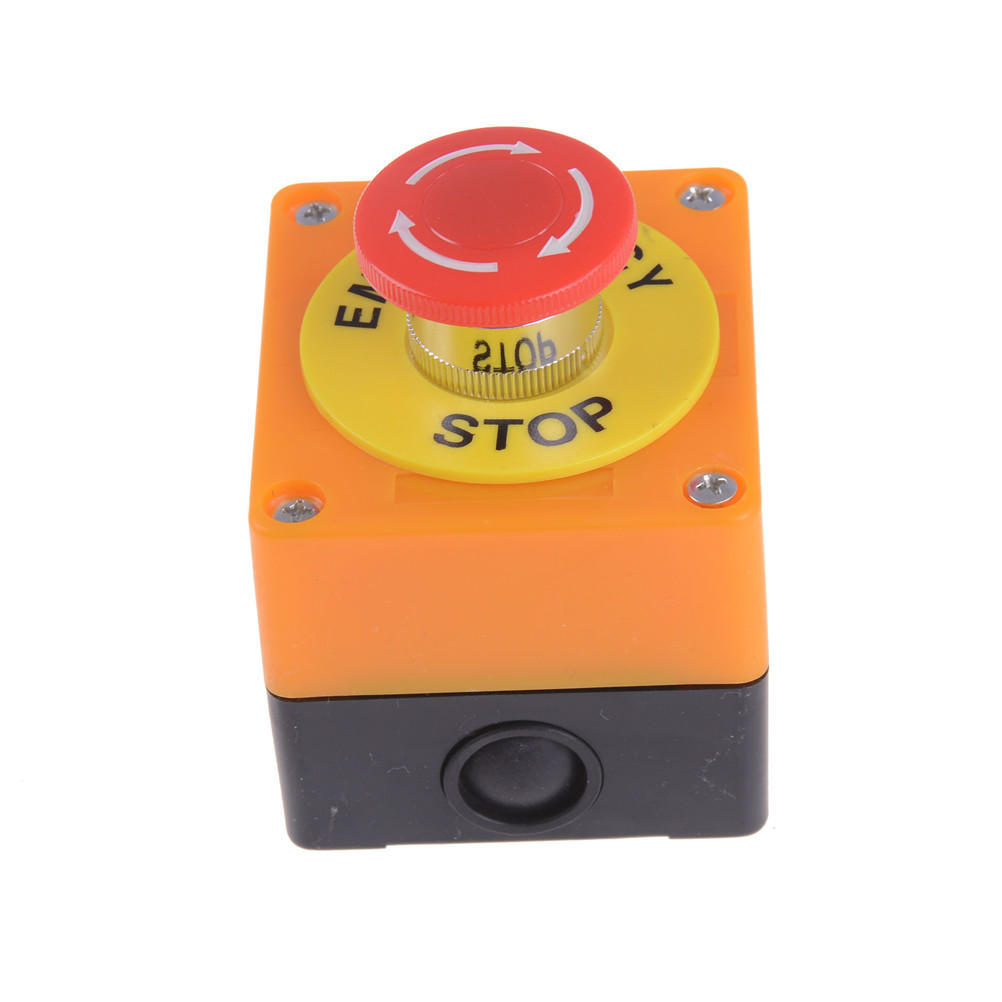 Red Sign Mushroom Emergency Stop Push Button Switch Station 1 No 1 Nc