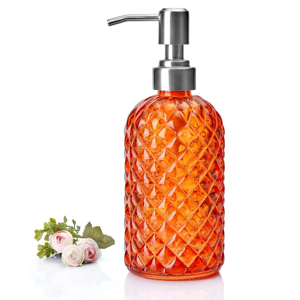 450ml Stainless Steel Glass Soap Bottle Bathroom Soap Dispenser Refillable Liquid Glass Shower Gel Bottle Liquid Soap Dispenser