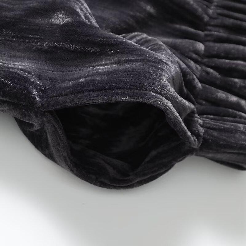 2025 Spring Women's Slim Minimalist Velvet Wide-Leg Pants