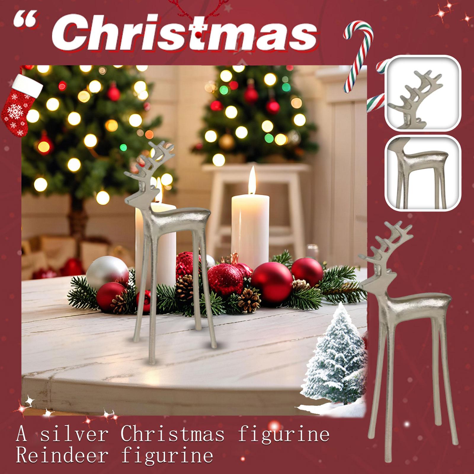 

Etal Deer Desktop Decor - Deer Statue Christmas Decoration, Modern Christmas Figurine, Elegant Indoor Holiday Decoration One Size