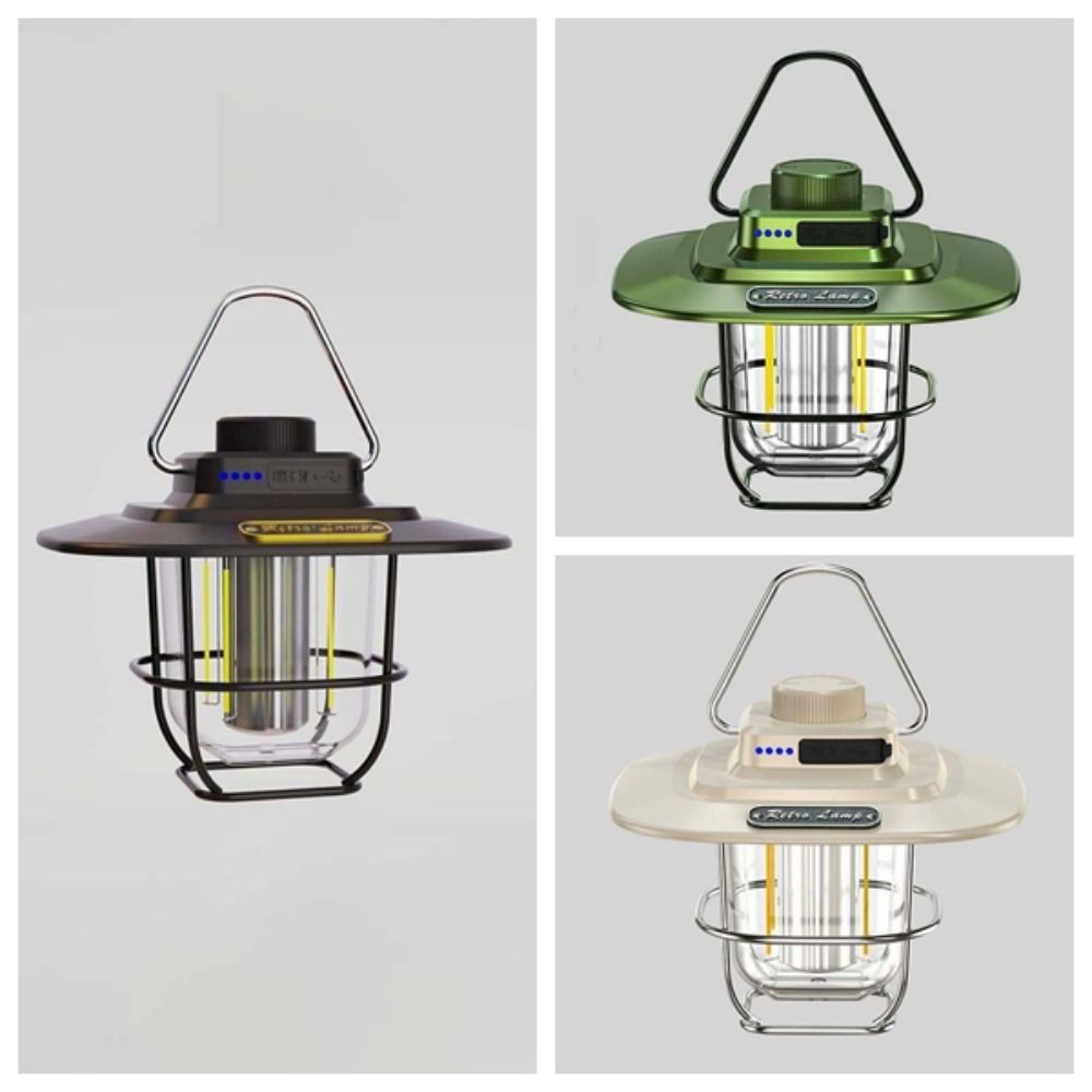 Dimmable Tent Lamp Hanging Emergency Survival Lights Retro Camping Lantern  Hiking