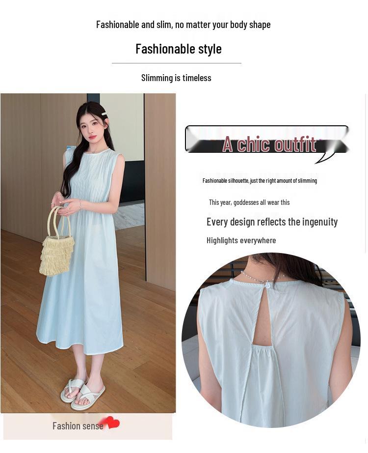 2026 Summer Korean Style Loose Fit Sleeveless Maternity Dress