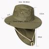 Men Bucket Hat with Shawl Summer Face Neck Protection Breathable Outdoor Hiking Camping Fishing Hat Neck Flap Anti-UV Sun Cap