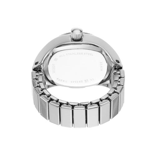 Fossil Women's Two-Hand Silver-Tone Stainless Steel Watch Ring, ES5245