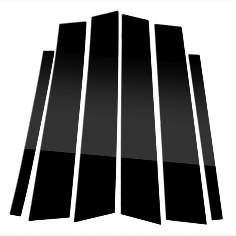 6Pcs For BMW 1-Series F20 2012 2013 2014- Car Glossy Black Window Door Column BC Pillar Post Cover Trim Stickers Accessories