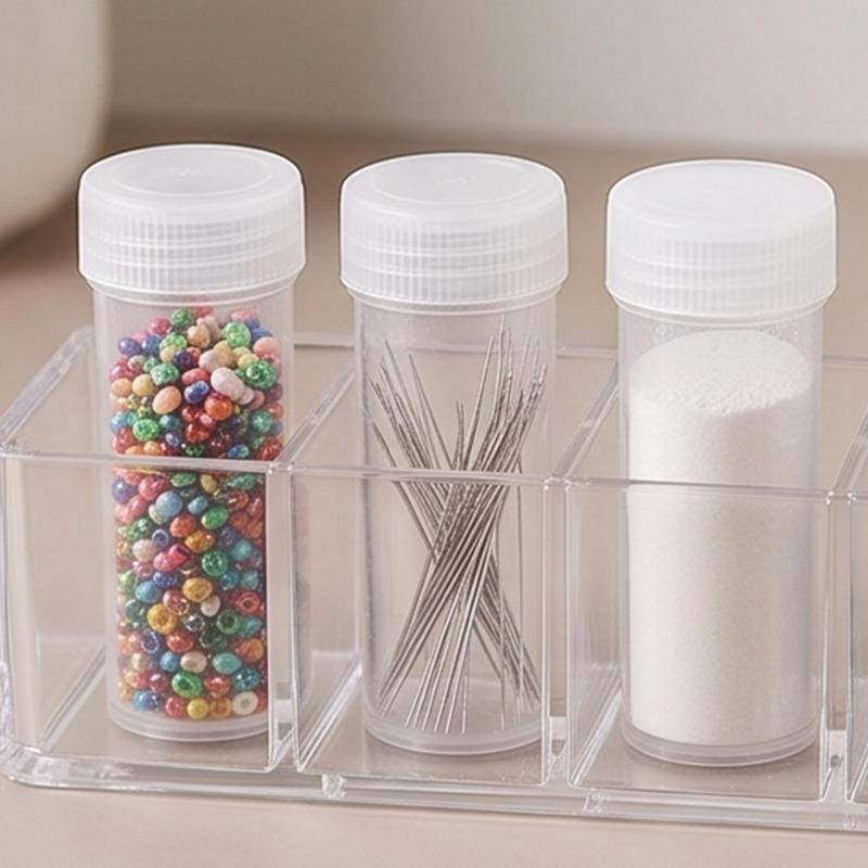 100/50x Clear Plastic Sample Bottles with Leak-Proof Caps Mini Test Tube Vials for Storage Organization Powders Small Craft Part