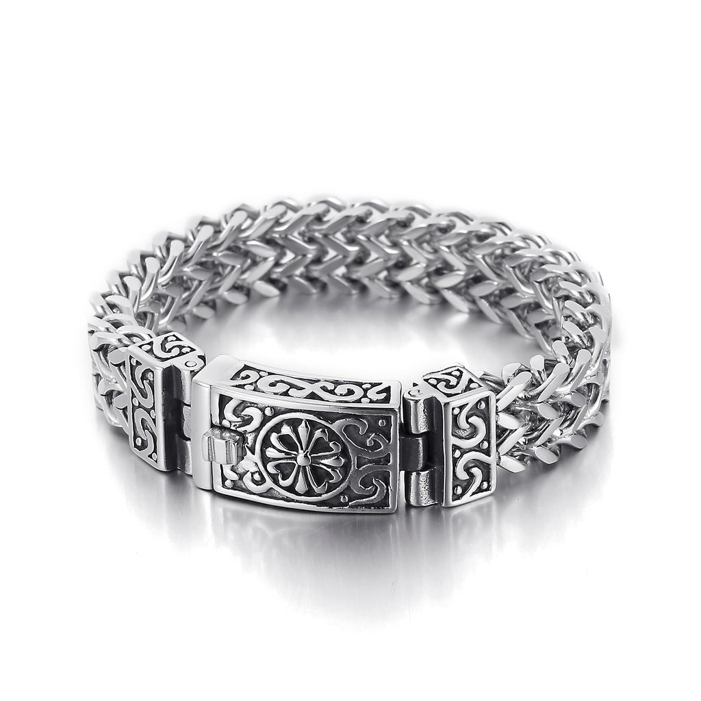 Kalen Punk Jewelry Mesh Bracelet Cuff Bracelet Men Stainless Steel Bracelets Jewelry