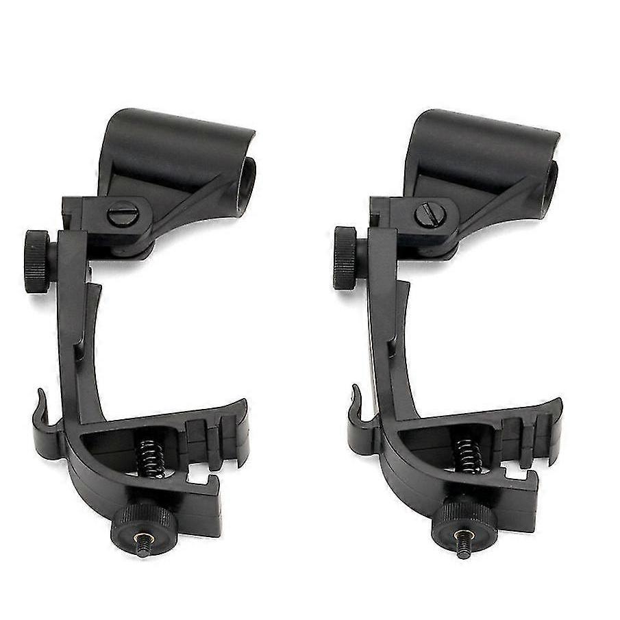 Drum Microphone Clips Adjustable Plastic Shockproof Drum Mic Holder Practical Rim Mount Clamp Holder (1 Pair, Black) cy