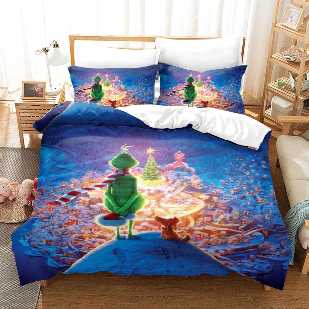 3D 3-delt europeisk og amerikansk størrelse juledynesettJulesengetøy