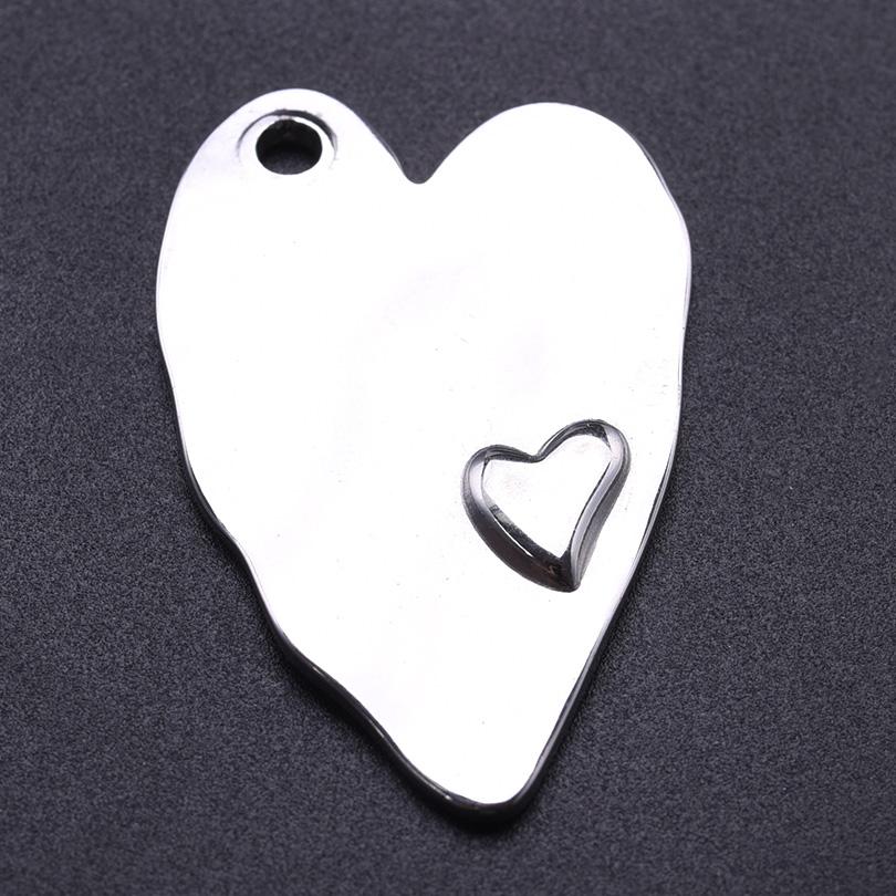 6pcs/Lot Classic Stainless Steel Heart Charms For Jewelry Making Bracelets Earring Necklace Pendant Love Material Girl Breloques
