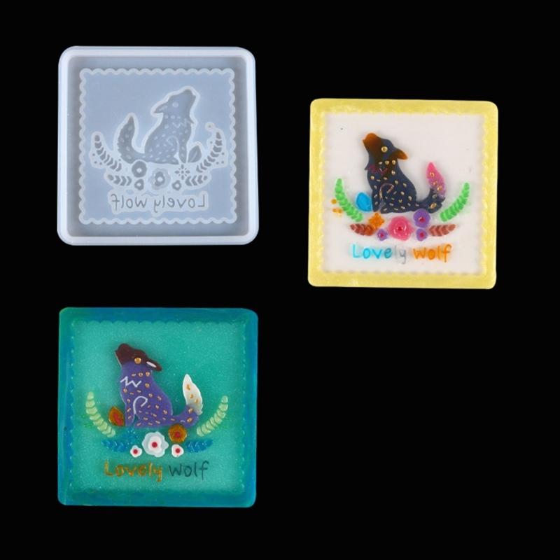 Matrițe pentru suporturi de pahar cu animale Matrițe din silicon pentru suporturi de pahar Matriță pentru suport de cană Matriță pătrată pentru turnare epoxy pentru suport de pahar din rășină Artă murală Decor pentru casă