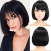 Cosplay Bob Straight Hair Wigs Harajuku Pink Black Orange Short Wigs Women Layered Wig  Carnival