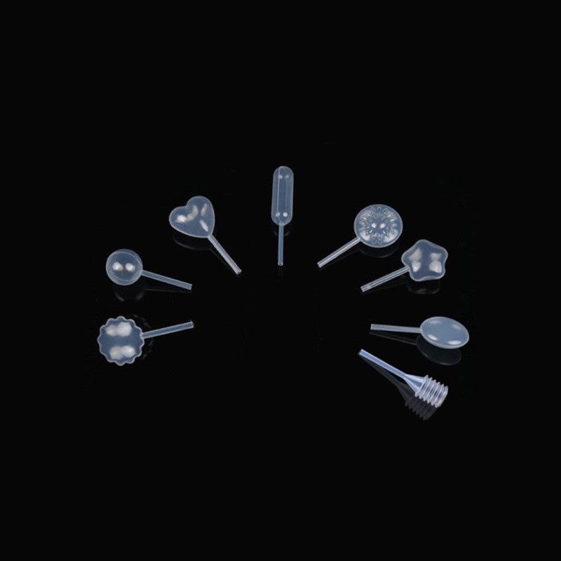 

4ml Heart, Star, Gear, Sphere, and Flat Round Shaped Droppers and Long Strips with Heart-Shaped Pipette