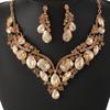 Vintage Crystal Necklace Earrings Bridal Jewelry Sets for Brides Wedding Party Costume Accessories Gifts for Women