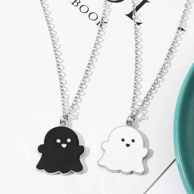 Pendant Necklace Festive Geometric Electroplating All Match Men Women Cute Cartoon Ghost Clavicle Chain Decoration Gift for Halloween