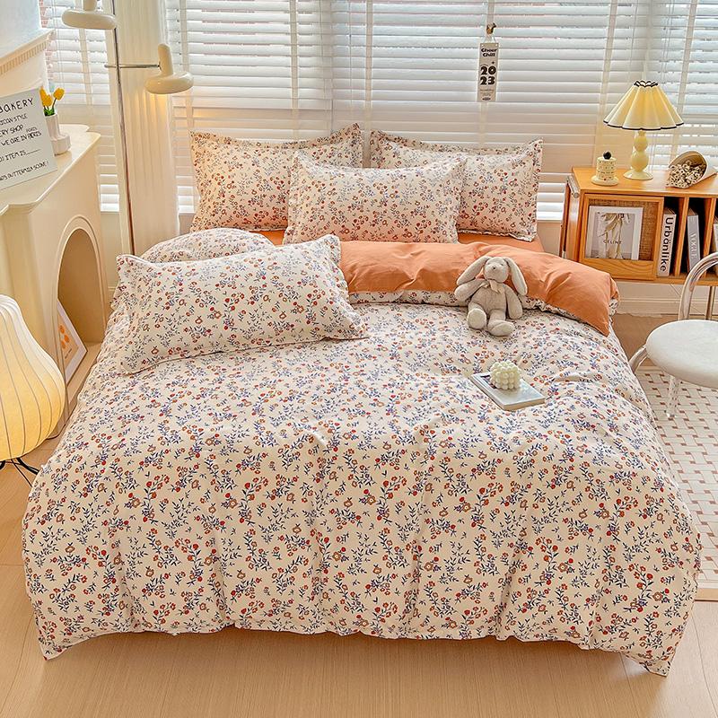 Flower Botanical Duvet Cover Set 3pcs Floral Bedding Set for Kids and Adults Comforter Covers Pillowcases, Washable Home Textil