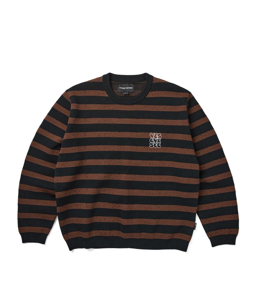 YESEYESEE Speckled Stripe Knit Pullover Ink