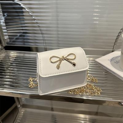Beautiful Exquisite Mini Square Bag Summer New Solid Color Bow Chain Shoulder Messenger Bag Women