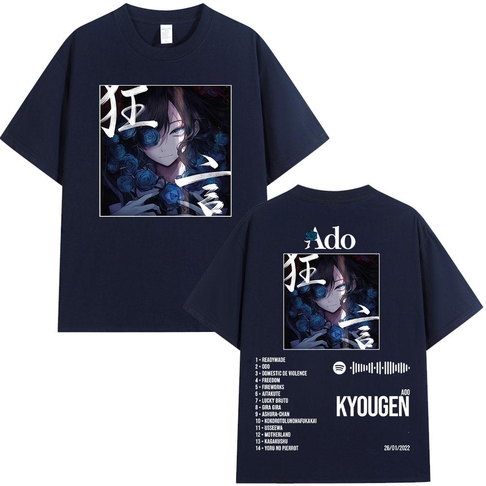 Ado World Tour 2025 Hibana Kyougen Tričko Pánské Dámské Oblečení Módní Tričko Bavlna Ležérní Krátký Rukáv Nadměrná Trička Topy