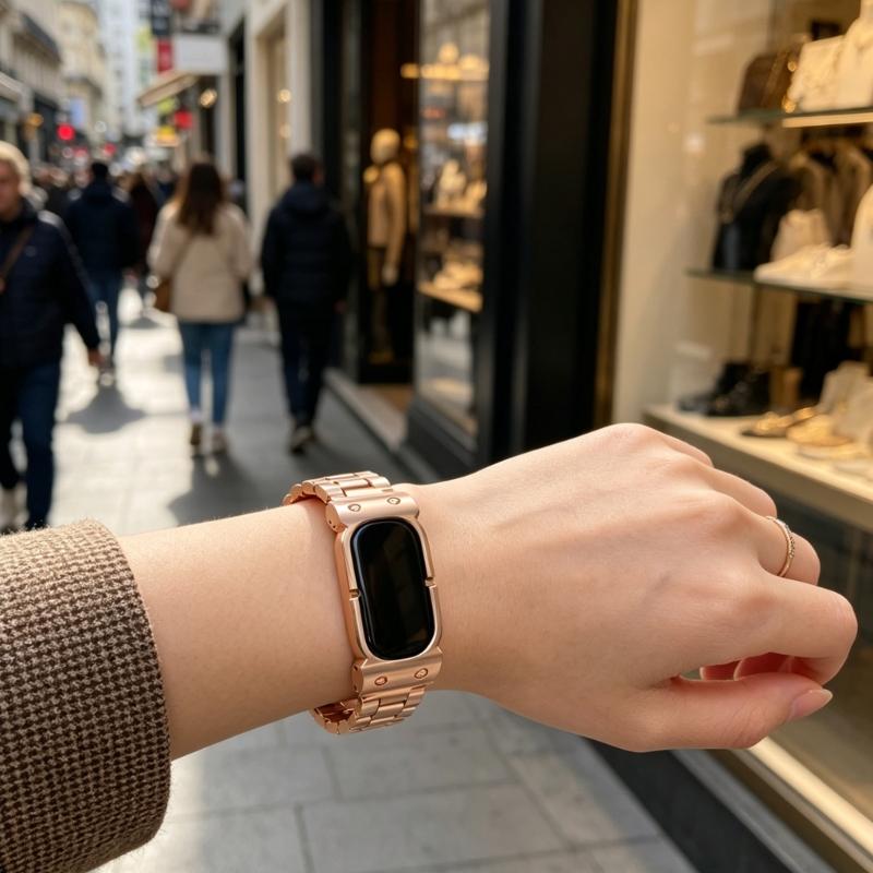 Smartwatch Ersatzarmband, Metallarmband mit Gliederreihen-Design für Pendler, Bürokleidung und den täglichen Gebrauch