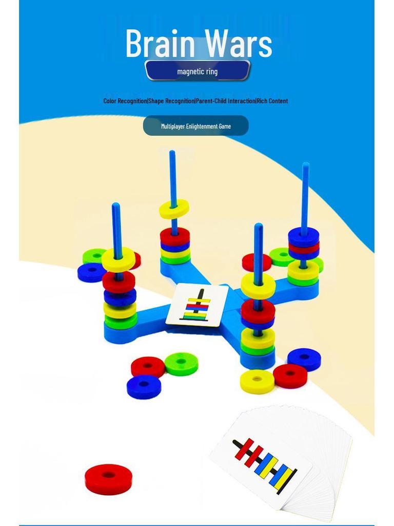 Renbo Colorful Magnetic Rings: Levitation & Thinking Game for Kids