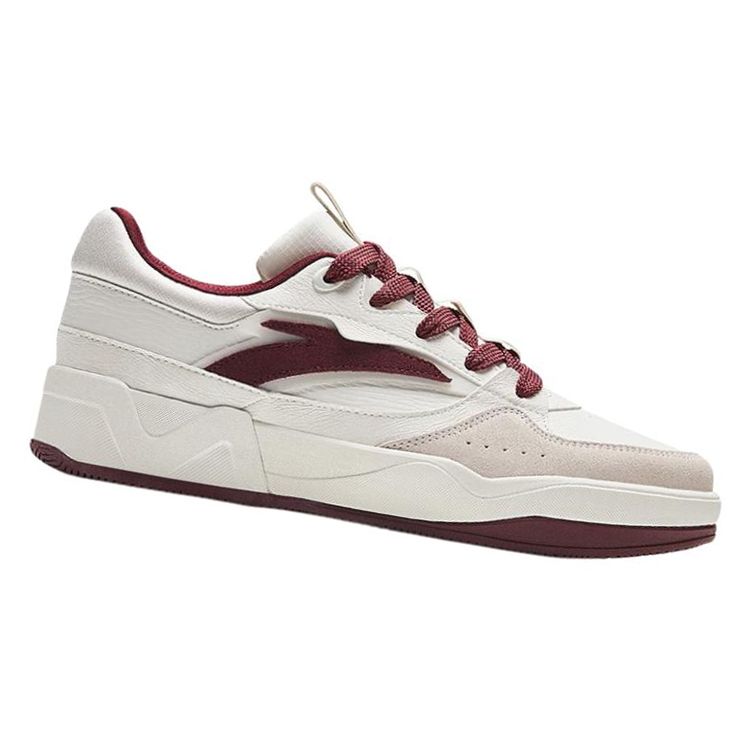 Anta C37 Series Synthetic Leather Thick Sole Height Increasing Non-Slip Wear-Resistant Low-Top Sneakers Women sneakers White Red Gray 922338003-4