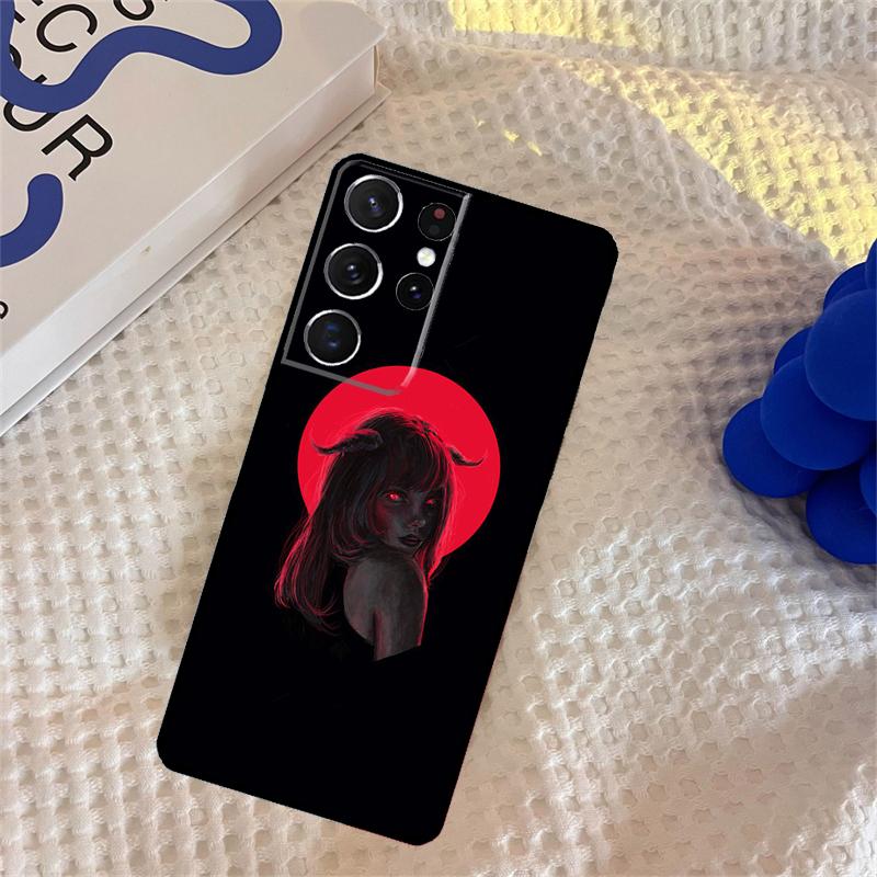 Aesthetic Devil Woman Bad Girl Phone Case For Samsung Galaxy S24 S25 Ultra S9 S10 S20 S22 S21 Plus S23 FE Portector Cover